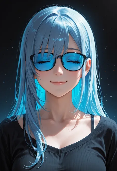 Smiling closed eyes