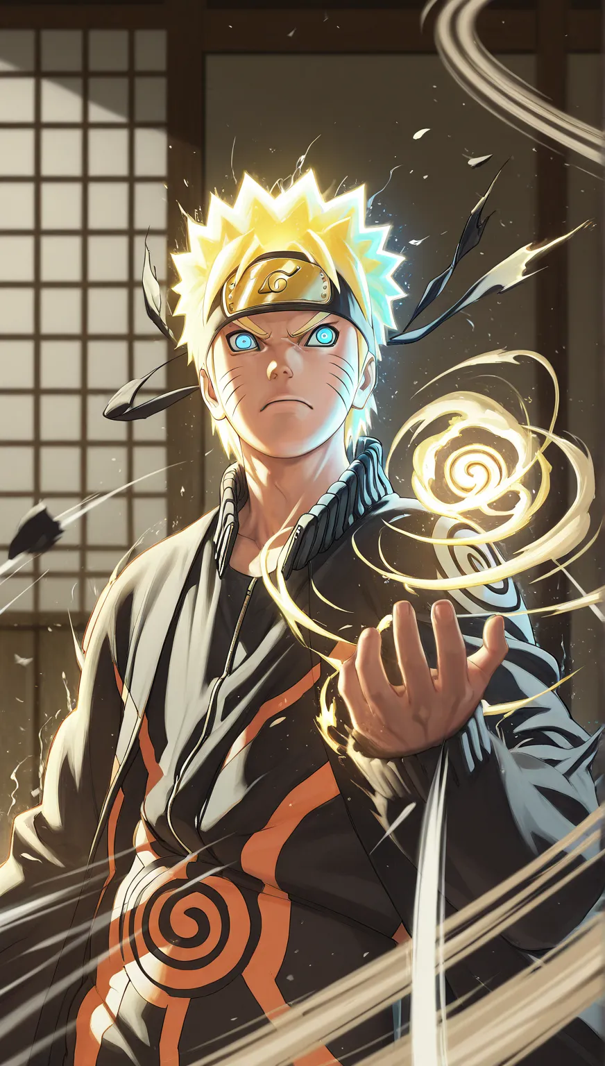 Masterpiece, 8k quality, extremelyl detailed, 
1man, solo, uzumaki_naruto, blonde_hair, spiky_hair, blue_eyes, whisker_marks, muscular, intense_expression, action_pose, energy_attack, dynamic_motion, dramatic_lighting, anime_style, detailed_shading, battle...