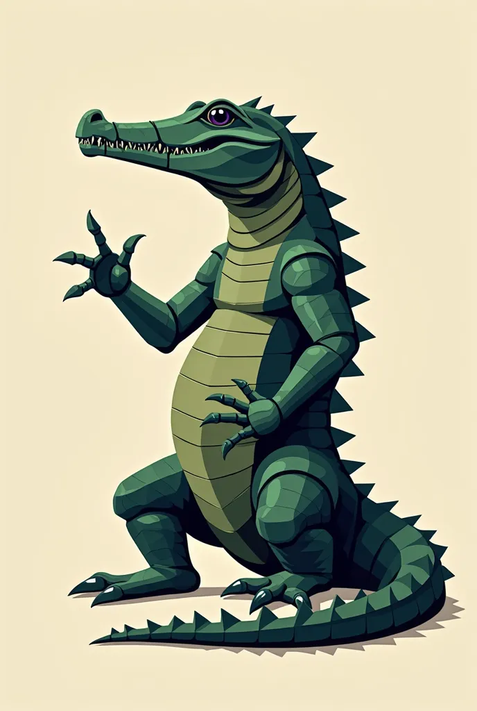 Create a crocodile vector in the Cubism art style.