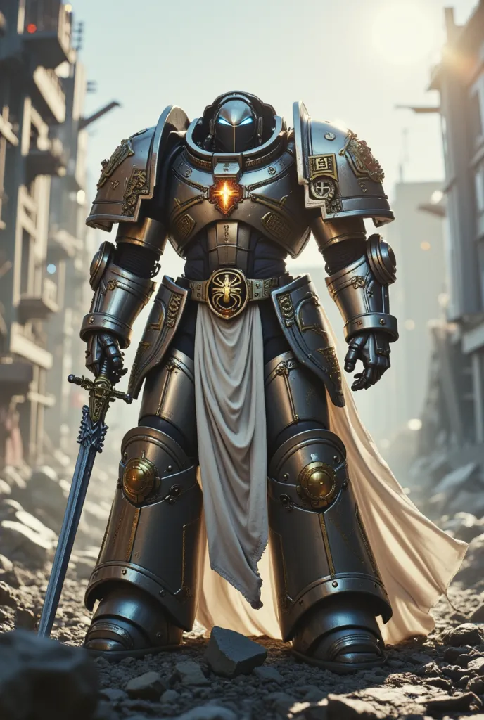 Ultra detail, hyper-detailed illustrator art, 4k sharpeness masterpiece religious nouveau style art, Epic herotic fresco. The hyper detail, armed supperhero, the astartes Spiderman with metallic, Strengthen Warhammer 40k space marine inspired power armor, ...