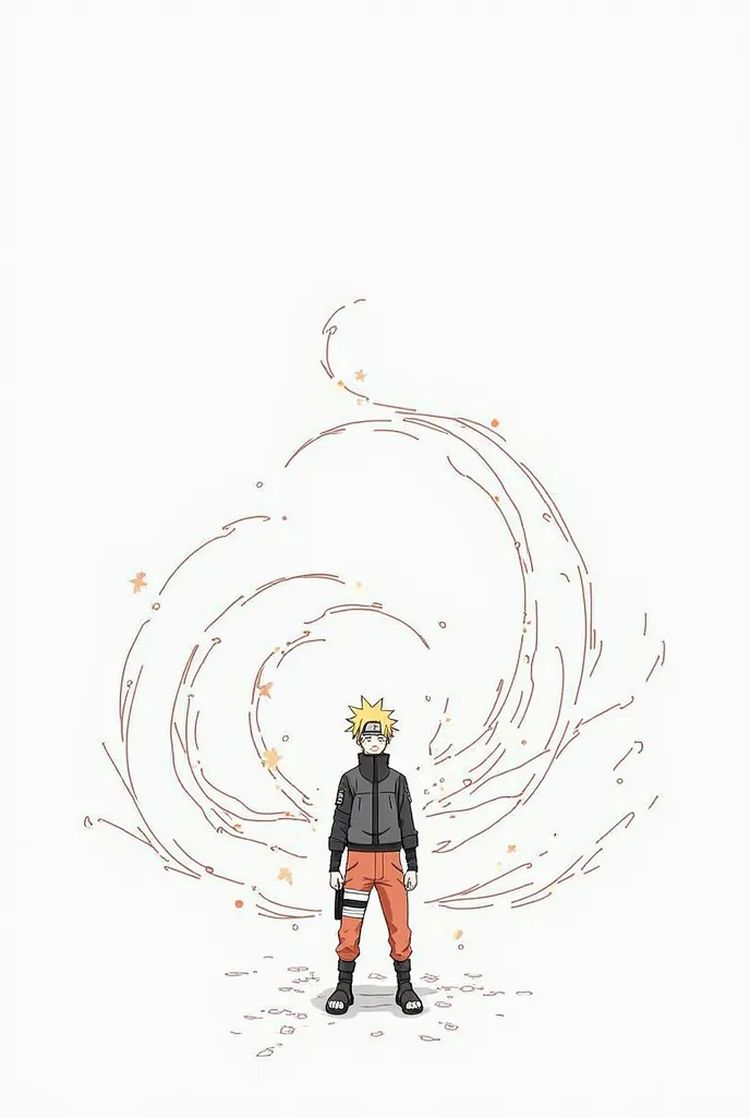 The main element is Naruto's Art of Reincarnation，Simple lines，The background is white