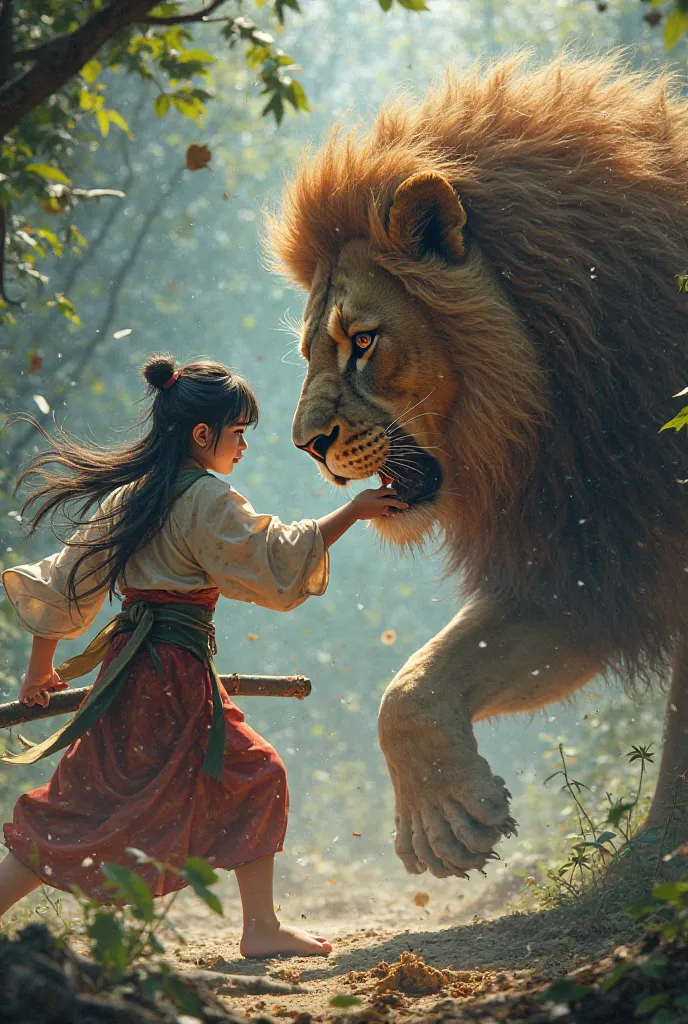 Seed
3522534 Nija girl fight with a lion