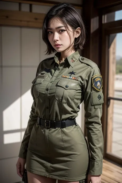 Arm , military police , vestido con Armdura táctica, ,  using tactical equipment , military girl, usando ropa tecnológica y Armdura, sheriff femenina, mechanized girl soldier, Beautiful female soldier, wearing military uniform, girl soldier, in military un...