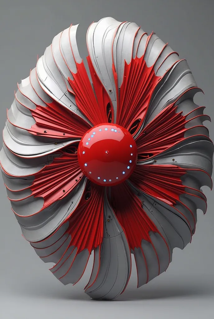 Create a red Fan 160 with silver wings without mirrors without plates and sequential LED arrows 