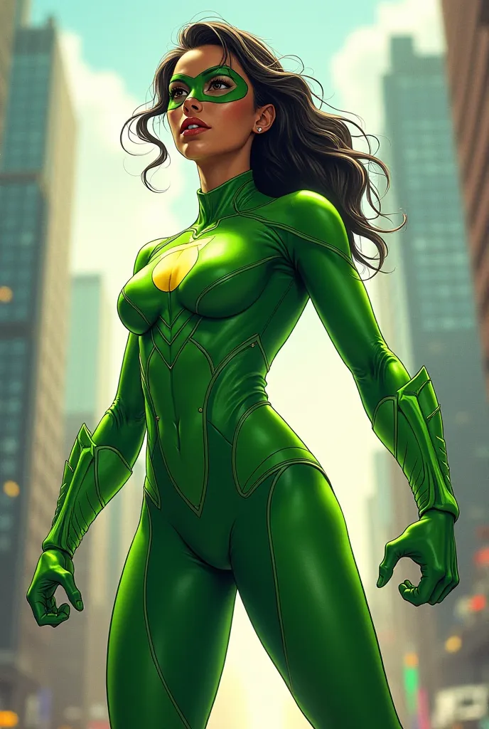 DC comics mixed race girl green supersuit