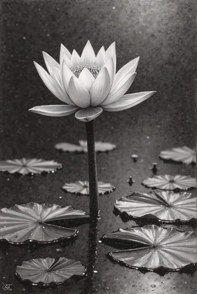 Water lily as charcoal