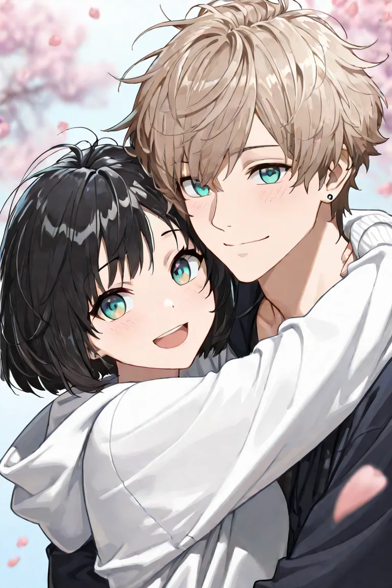 ((high resolution)), ((masterpiece)), ((best quality)), ((ultra detailed)), ((super fine illustration)), 8k, RAW , clear, professional lighting, beautiful face, best quality, , [18years old], (), (), (), , (),[ hetero:1.2], []1boy,1girl,aqua eyes, gradient...