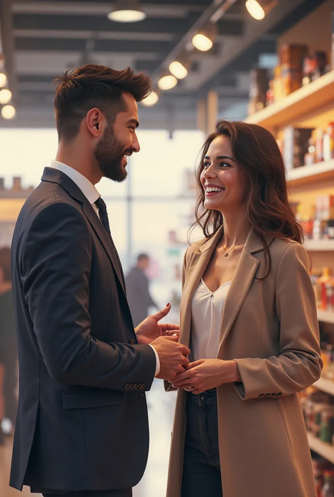 Have a conversation between a salesperson and a customer in a store for 1 minute.