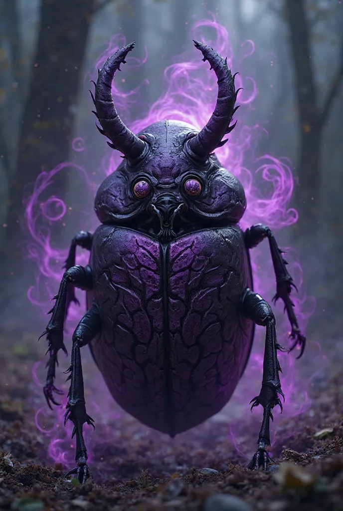 night, A female dung with an evil dark energy flowing through it, She has purple patterns all over her body, The energy is close to black and purple and surrounds him., 4K