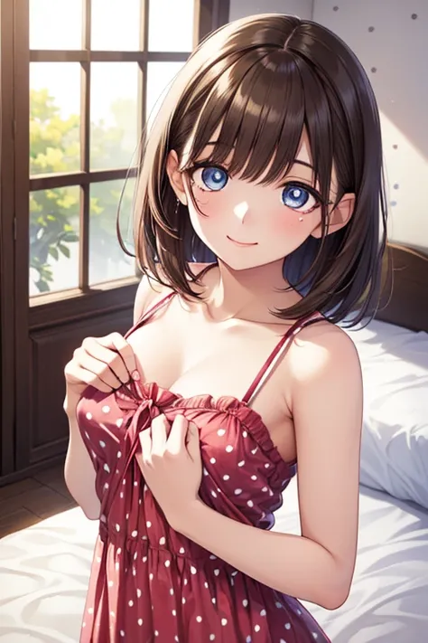 Anegasaki Nene, shiny brown hair, beautiful brown eyes, smiling face, sparkling pupils, (fine grain), highly detailed eyes, highly detailed face, highly detailed eyes,, (masterpiece:1.2, best quality), ((only1 girl)), cowboy shot,



break bare shoulders, ...