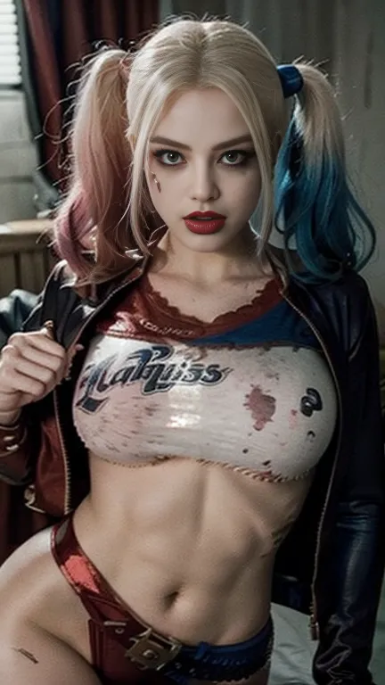 Harley Quinn wearing a snug Superman suit: Injustice version 2、sexy women、