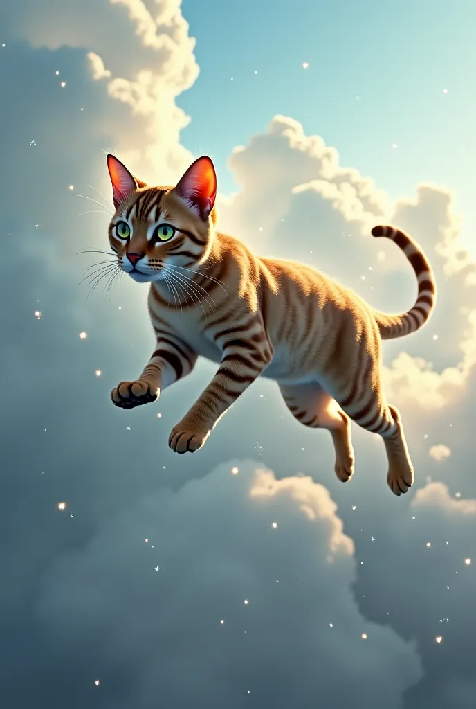 a flying cat in the sky