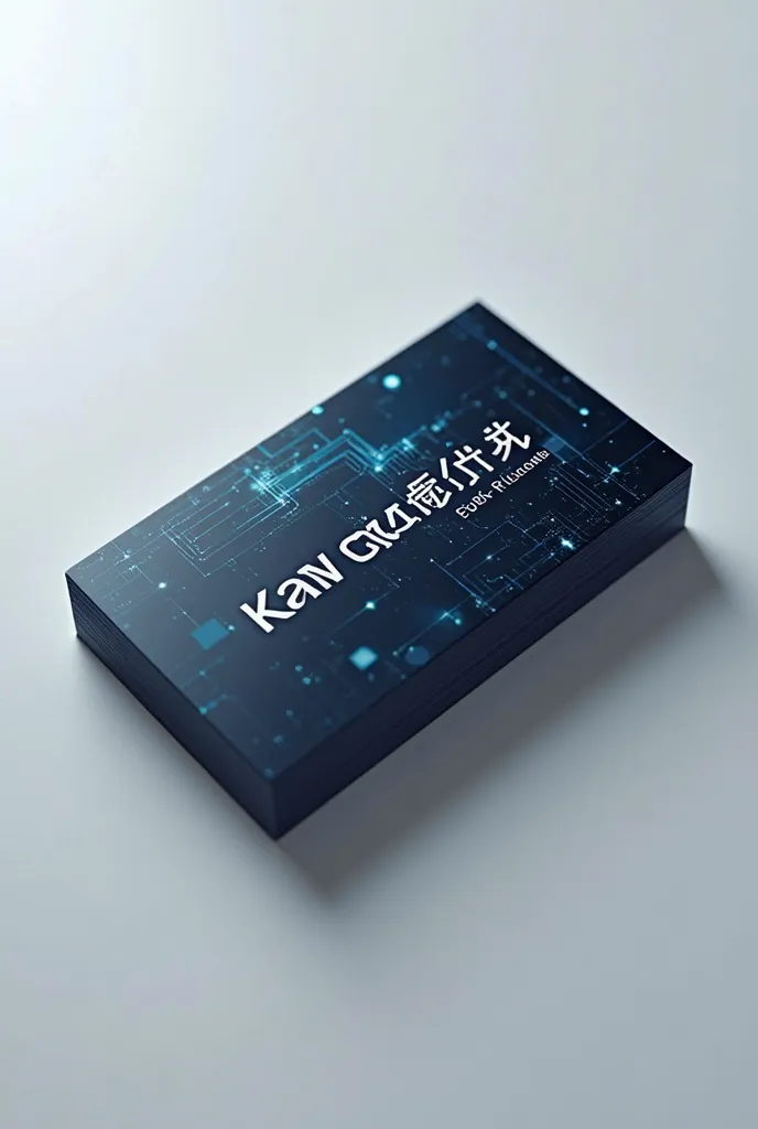 Create a beautiful business card for my electronic components company, The image must have the name Kawagoe in the center of it 