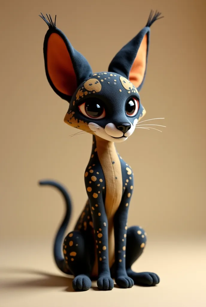 black servals soft toy 