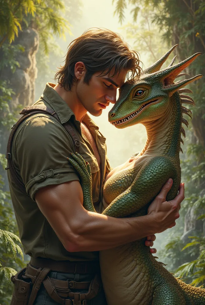 Nielson kissing female dinosaur 