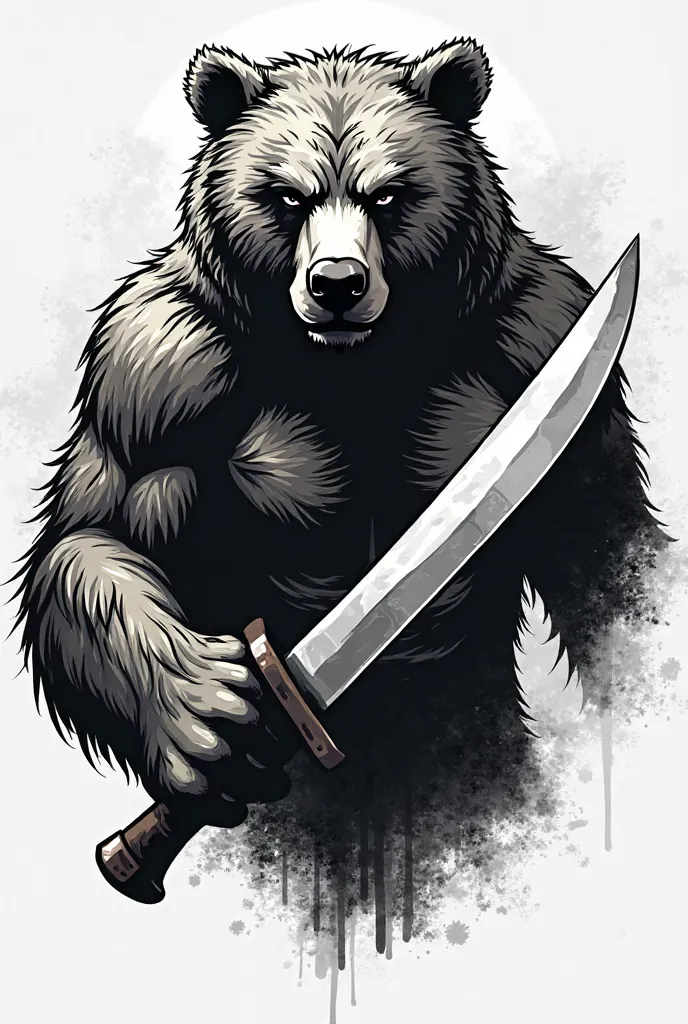 Logo of a bear making a knife 