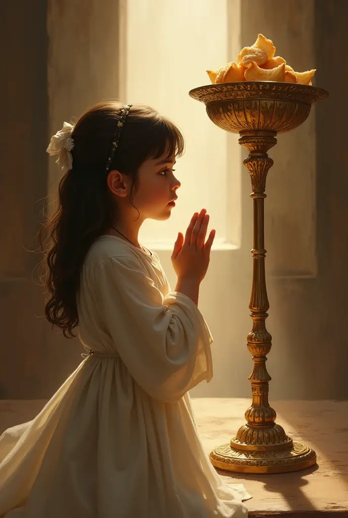 Praying young girl