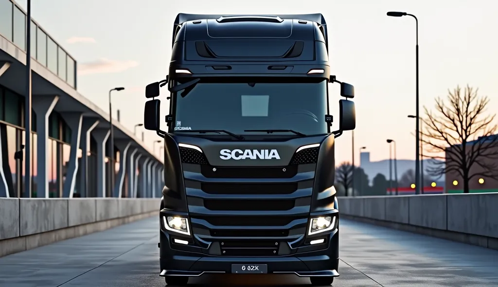 2025 Scania R1000 V8 Truck  front view in Black Colour