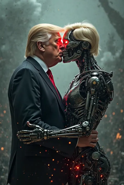 trump kisses trump terminator