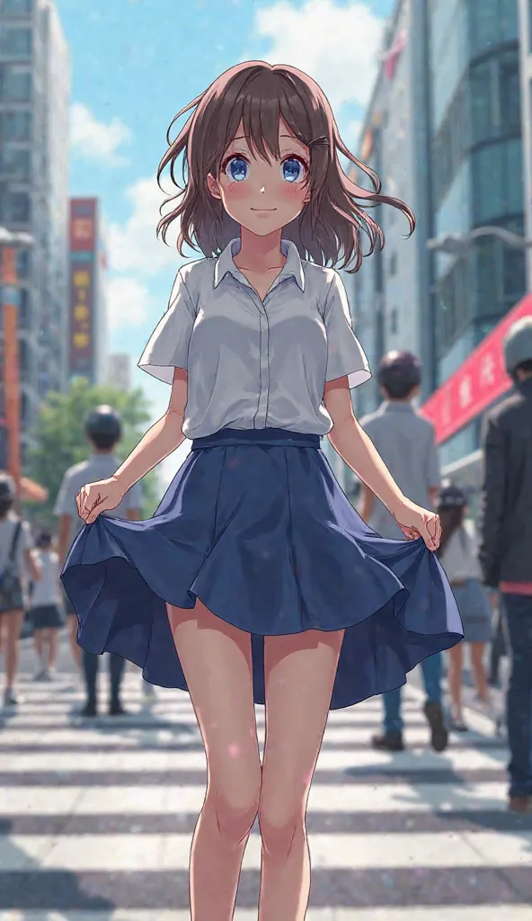 Tokyo, Shibuya Scramble Crossing, pedestrian crossing, (8k, ultra-high resolution, High quality, oBra-prima:1.2), oBra-prima, thighs, illustrNoion, helmets, finely detailed, high resolution, paper parede 8k, Perfect dynamic composition, beautifully detaile...