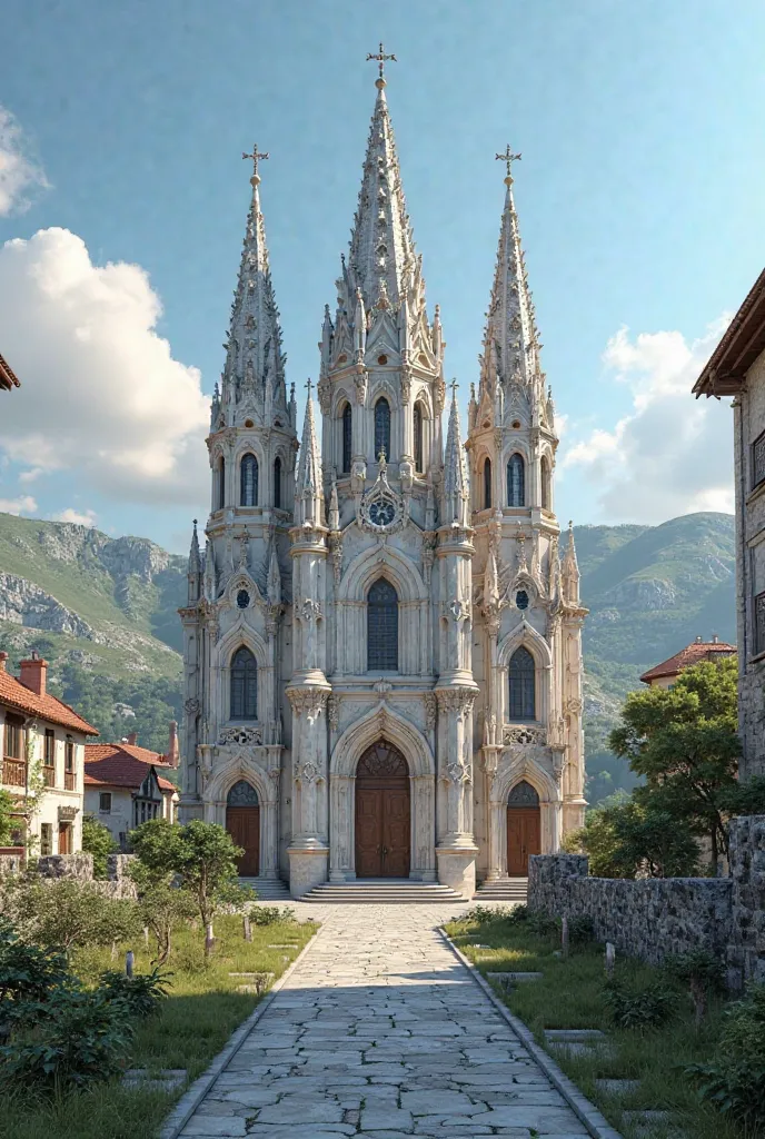 Create a 3D digital background of the Sinj Basilica.

