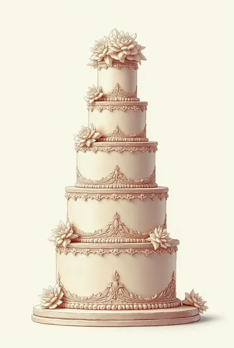 5 tier cake drawing