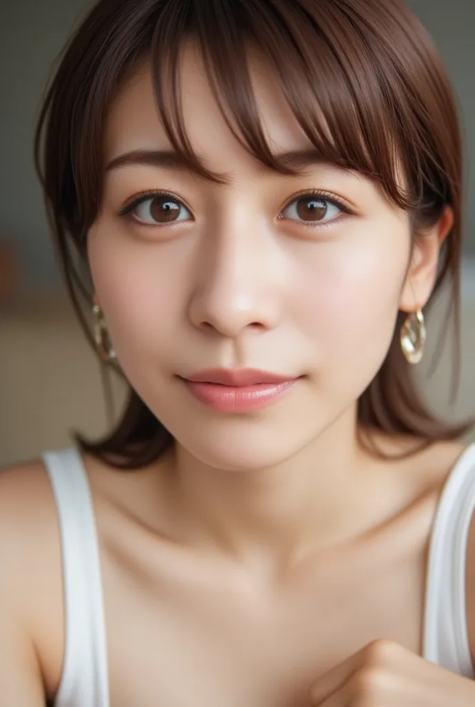    girls、{{   My eyes are shining   、smile、    Wavy Hair with Movement }:1.4}、、 {{very clear and delicate light brown eyes}}、( :1.2), (   RAW photo, highest qualそれy), (     nudes:1.4),    table top,      Extremely Delicate and Beautiful  ,    very detailed...