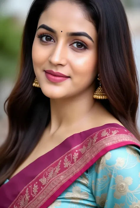 a busty woman,, sindoor in forehead, full length, , beautiful detailed eyes, beautiful detailed lips, extremely detailed face and skin, long eyelashes, (best quality,4k,8k,highres,masterpiece:1.2),ultra-detailed,(realistic,photorealistic,photo-realistic:1...
