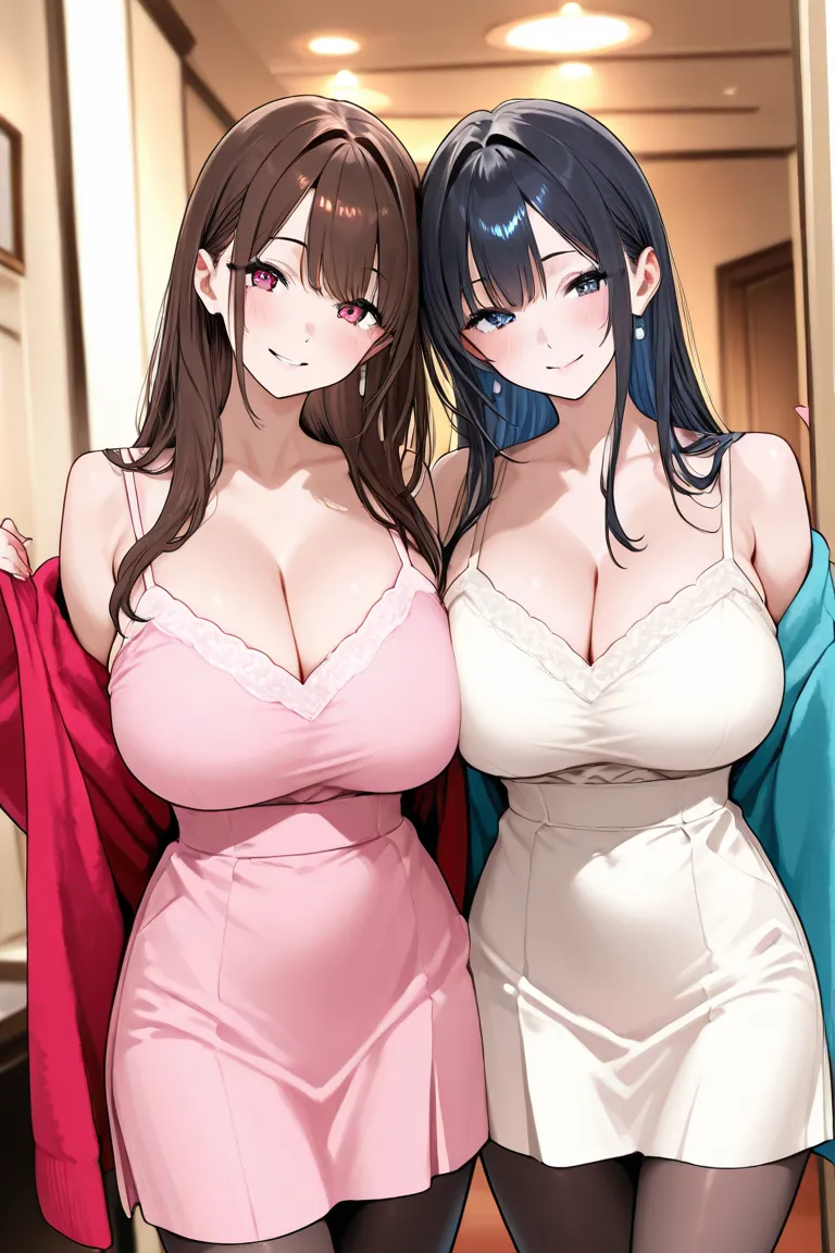  two women（older sister）、Love Hotel、視聴者のペニスを two womenがしゃぶる、Big Breasts