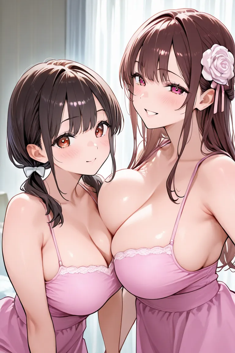  two women（older sister）、Love Hotel、視聴者のペニスを two womenがしゃぶる、Big Breasts