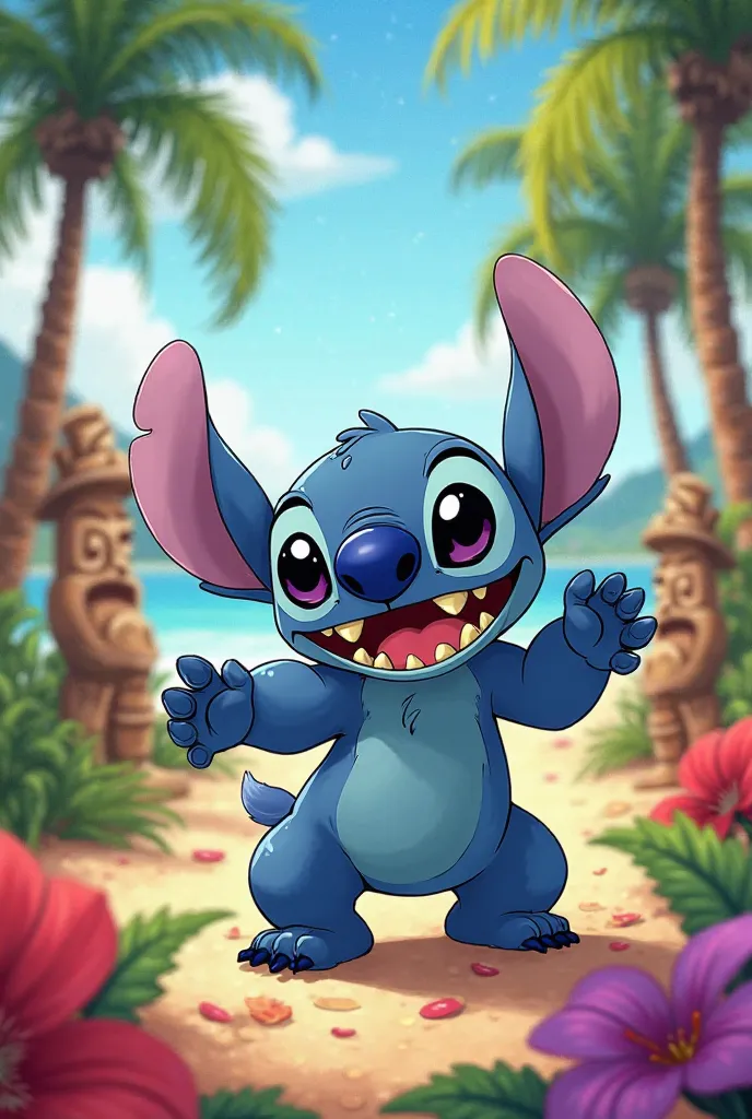 Paint this Stitch cartoon for me please