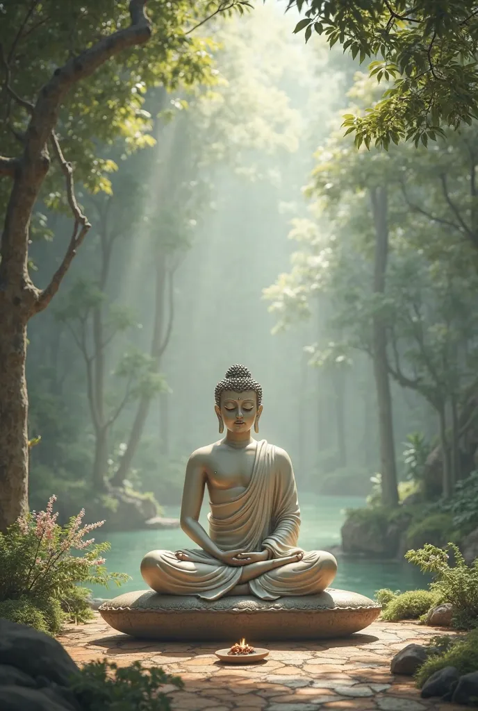 Create an image of Buddha meditating