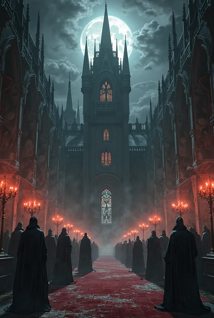 Vampire black castle hall.