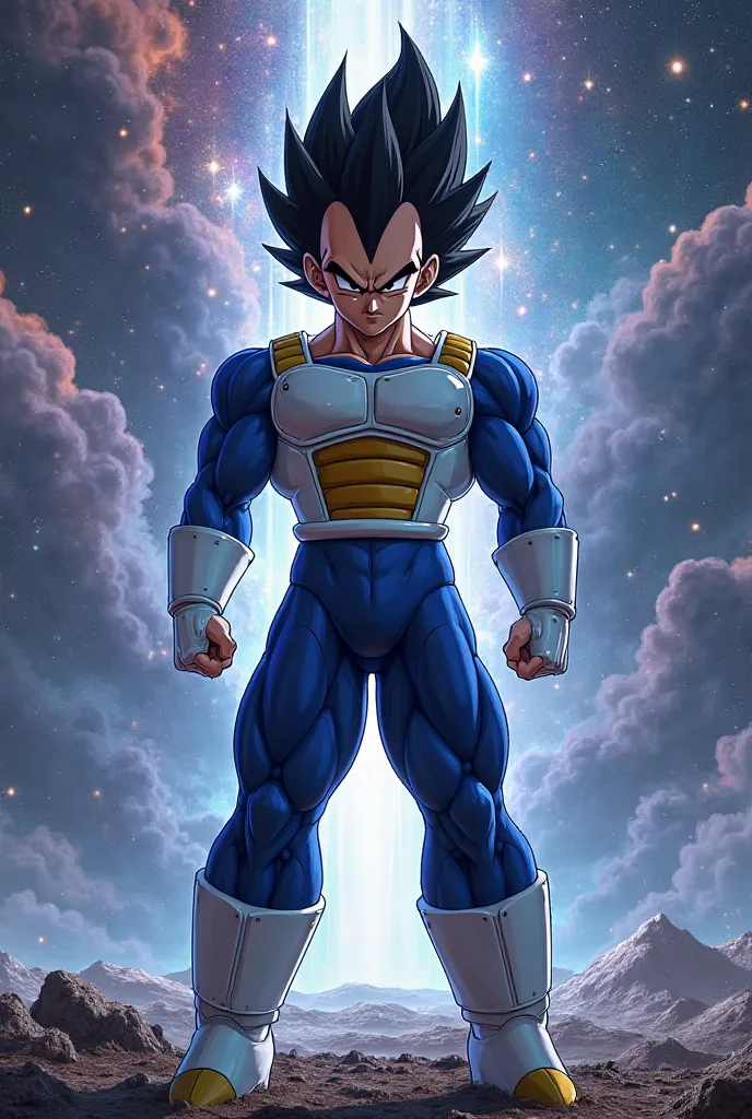 Veggetta image from Dragon Ball Z with galactic background