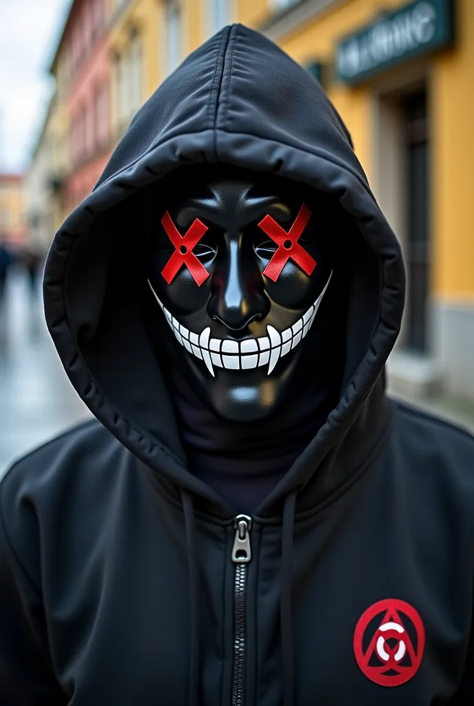 a picture of a person wearing a mask and a hoodie, a portrait by Maximilian Cercha, instagram, neo-dada, 🔞🤡, 🚀🌈🤩, the sigil of the mafia, made of money, 🚀🚀🚀, telegram sticker, viral on instagram, 🇺🇦, 🪔 🎨;🌞🌄