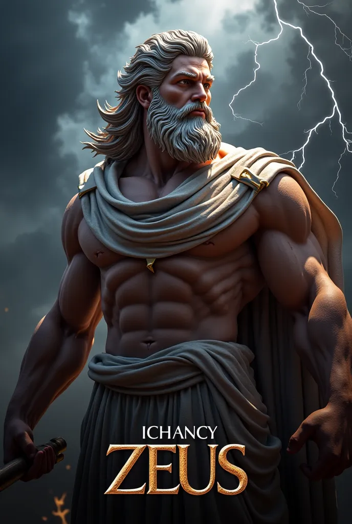 A picture of the character of Zeus 3D and under it written Ichancy Zeus