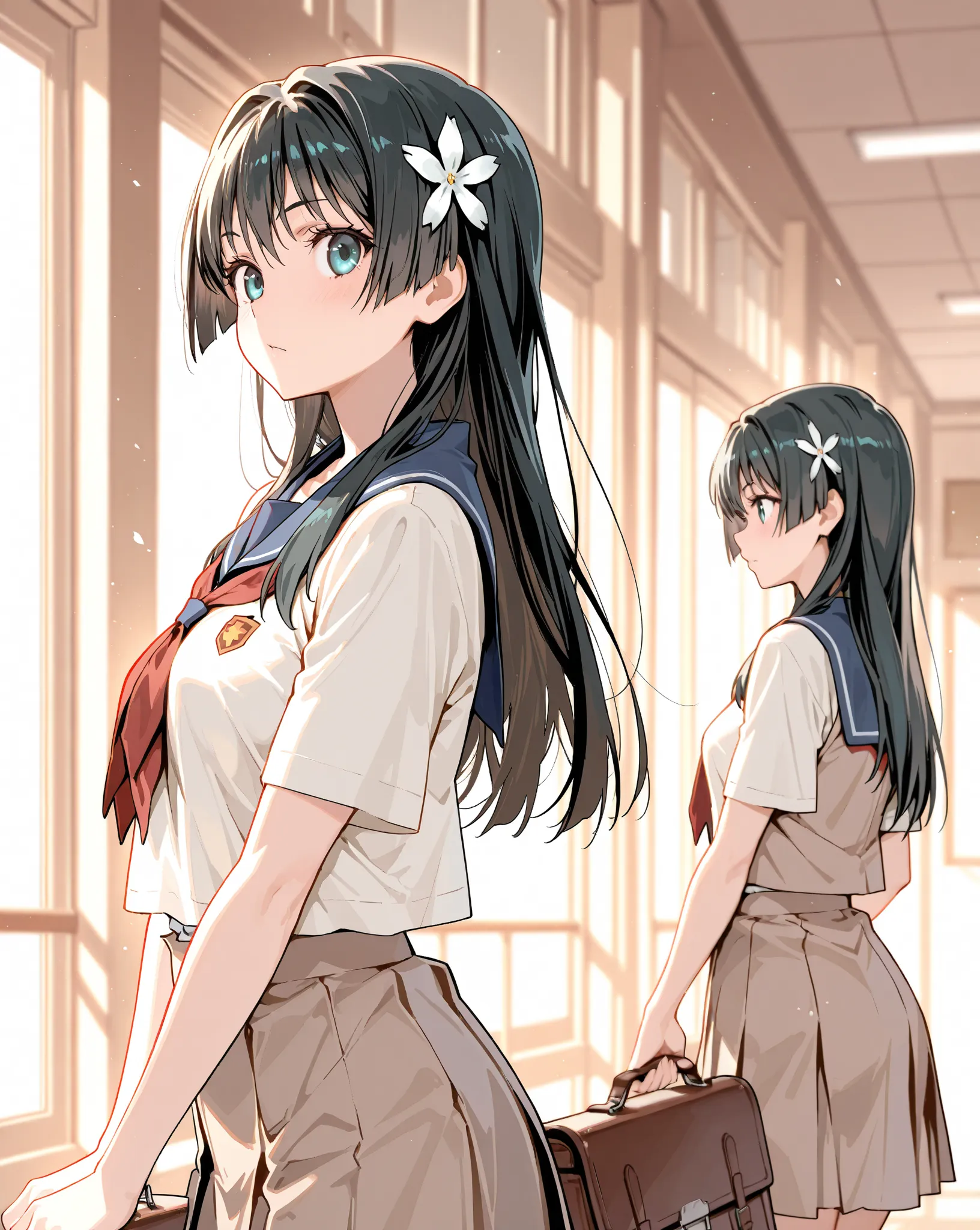  Tokiwadai Middle School Uniform, (Saten Ruiko), masterpiece, highest quality, UHD, retina, masterpiece, accurate anatomy, super detailed, high quality, best quality, 8k