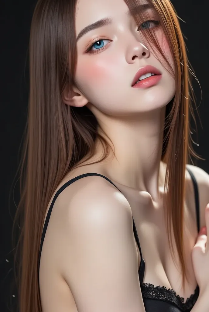 , masterpiece,      accurate, nsfw, Super Thorough, Thorough, high quality,   Award-winning  , best quality, 16k, perfect anatomy, ((     front view, )),   super high resolution hair  , brown hair, long hair, Thorough face, Realistic Textured Skin, focus o...