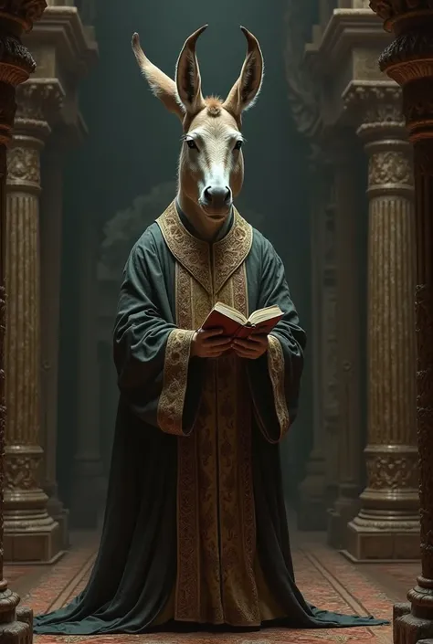 An imam with the head of a donkey 