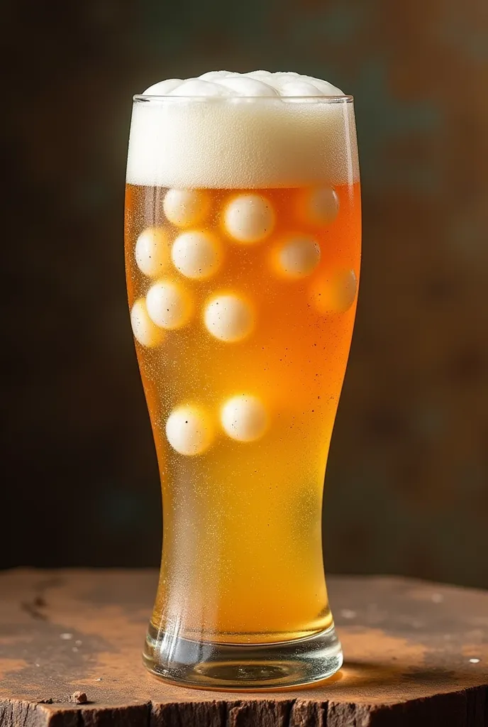 Beer with tapioca balls of Bolivian origin the name of the beer is bubble beer