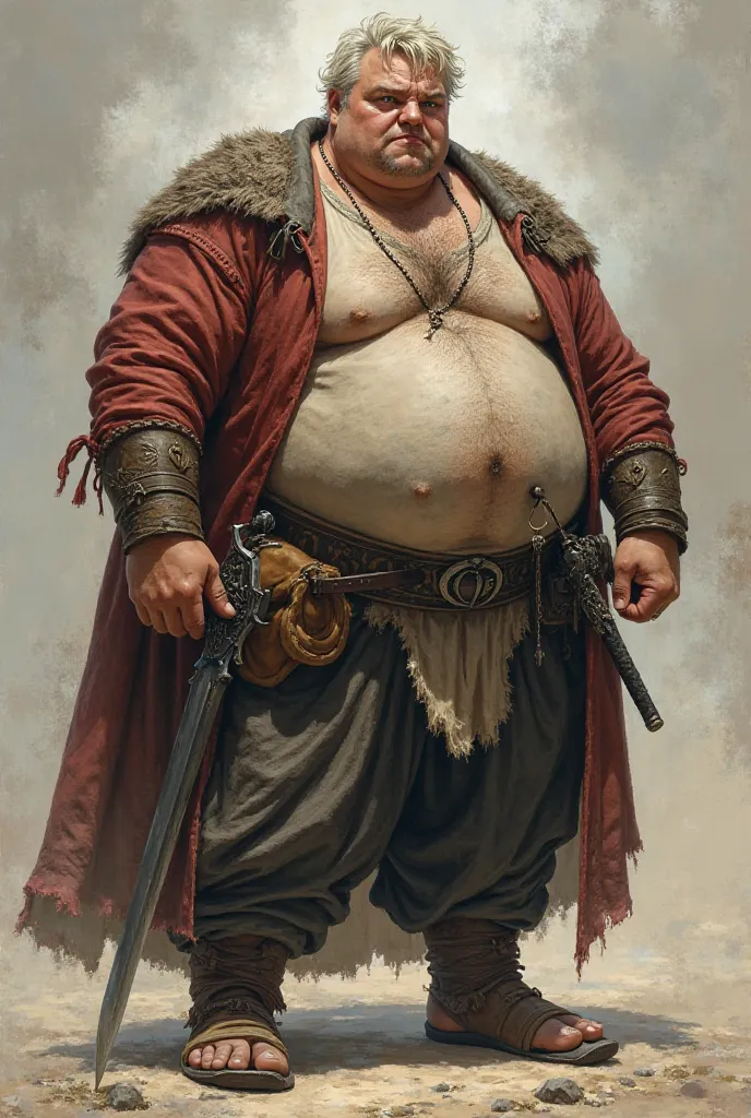 Lyle — Normal Appearance ( too fat)

Lyle is a man of great stature and a bulky body, weighing far beyond normal for a warrior.  Her face is rounded , with full cheeks and a double chin that highlights their plump appearance. Your blue eyes, despite the ca...