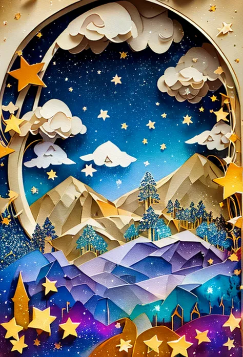 (((masterpiece))),best quality, illustration,   Sky , cloud, star \(  symbol \),1 male,  handsome man , night, board member, star \( Sky \), night空, starry sky, bright color, Soft light,(Warm colors:1.2), watercolor, Light background, Exquisite details of ...