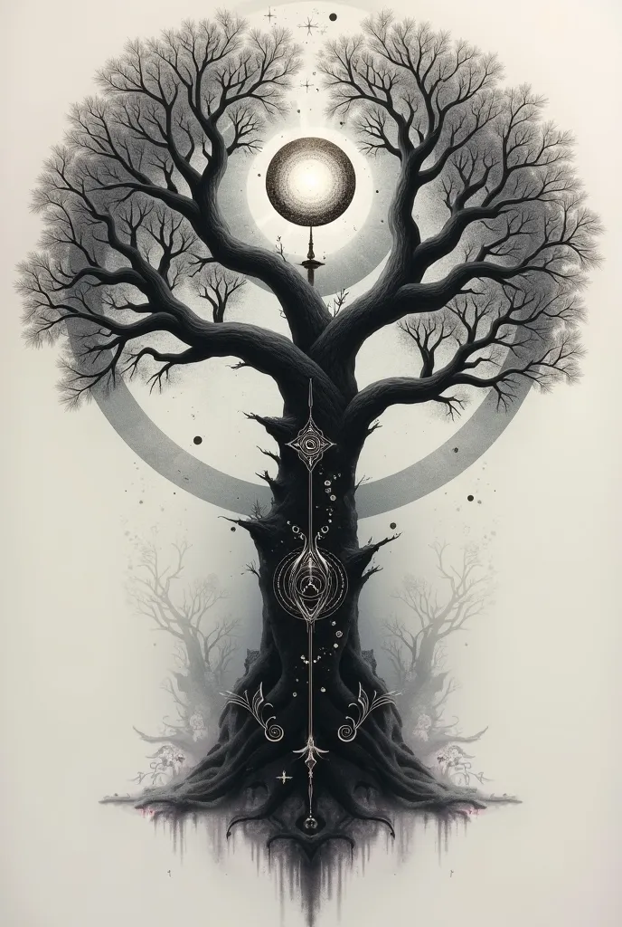 Create tatoo of a tree with oblivion simbol