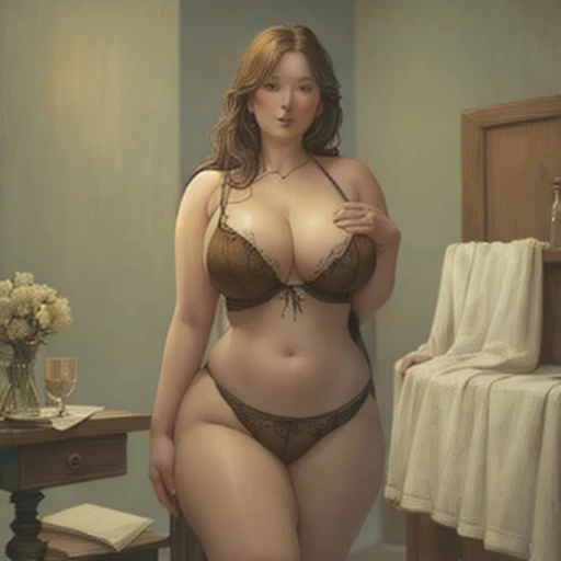 View/Shot: casual pose

Subject: chubby voluptuous pale plus-sized full-figured amorous libidinous [comely|homely] [20|30|40] year old woman Molly C Quinn with a Venus body wearing flirty apparel, ((huge saggy breasts)), deep cleavage, (((small waistline))...