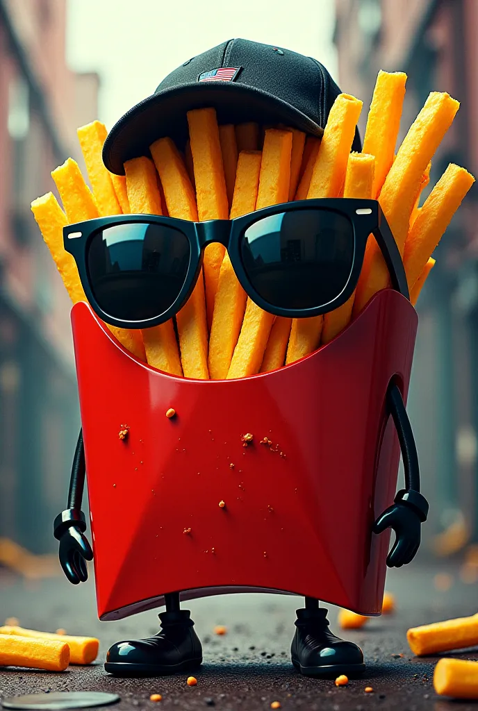 An edgy fries sunglasses hat 