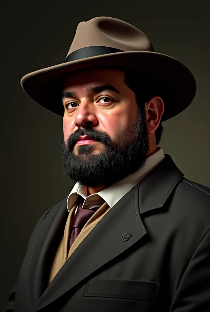 Can you generate a n imagine of don custudio from the Nobel Elfilibusterismo he is has beard and wearing a hat he is also a bit chubby but not so