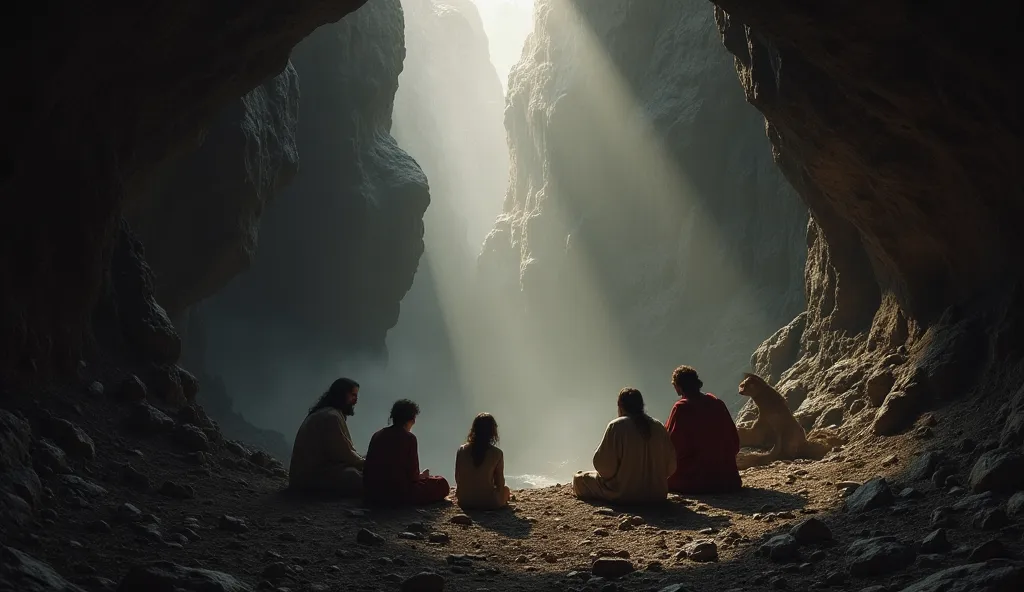 In a deep, shadowy gorge, Jesus encounters a group of outcasts and sinners. He sits with them, sharing stories of redemption and forgiveness. His words are filled with grace, and one by one, they begin to weep, feeling the weight of their burdens lifted. H...