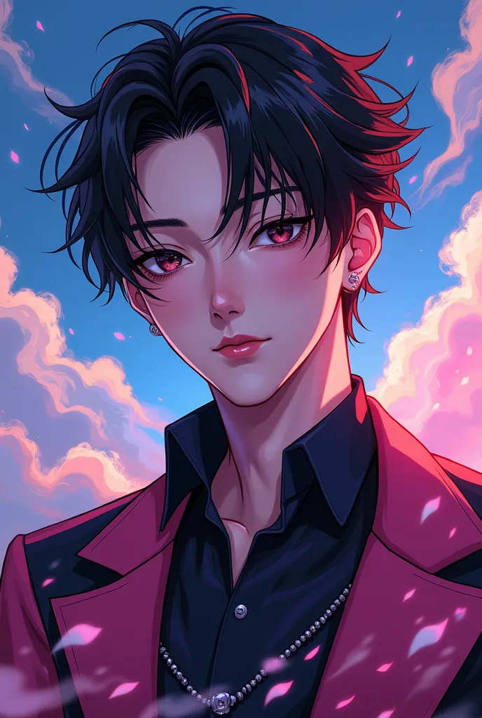 Hyunjin from stray s in an anime style