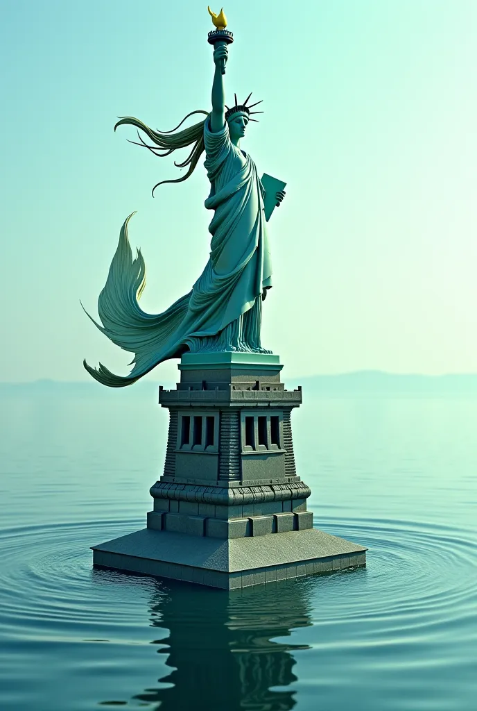 Dancing mermaid on top of liberty monument 