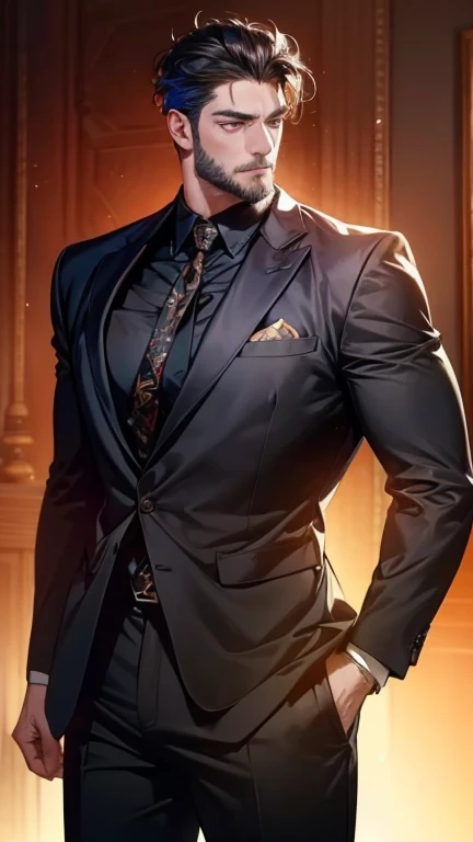 (    thighs,4K,8k,       highres,    masterpiece :1.2),    ultra-detailed    ,(Realistic,photoRealistic,photo-Realistic:1.37),36-year-old man,3 day beard,Beautiful anime,Portraits,strong,masculine,         with black hair  ,sharp jaw,              mesmeriz...